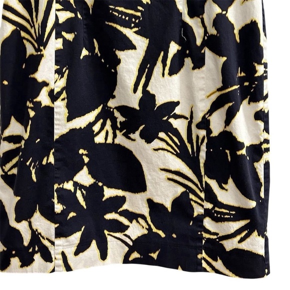Ann Taylor Women's Floral Sleeveless Shift Dress Size 8 white black yellow - Picture 4 of 9